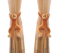Lot de 2 Embrasse à Rideaux Mignon pour Chambre d'enfant Crochets de Rideau Singe Peluche Boucle à Rideaux Décoration de Fenêtre Accessoires Rideaux Embrasses Corde Pinces Rideaux