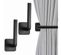Lot de 2 Embrasses de Rideaux Autocollantes en Forme de L Rideaux sans Perçage Crochets Adhésifs Embrasse Embrasses de Rideaux Adhésives Attaches pour Rideaux