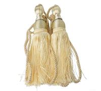 Lot de 2 embrasses de rideaux avec pompons arrondis et proportions équilibrées pour une disposition harmonieuse des pièces (doré)