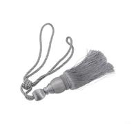 Lot de 2 embrasses de rideaux avec pompons arrondis et proportions équilibrées pour une disposition harmonieuse des pièces (argenté)