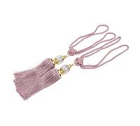 Lot de 2 embrasses de rideaux en corde avec élégant pompon perlé pour une utilisation dans une chambre d'étude, un salon ou une salle à manger (violet)