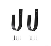Lot de 2 embrasses de rideaux en fer en forme de U pour clips de draperie résistants, crochets de fixation murale pour accessoires de traitement et articles cylindriques (YH021-2)