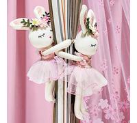 Lot de 2 embrasses de rideaux en forme d'animal de dessin animé - Raton laveur / Singe à longue queue - Accessoires de décoration de chambre d’enfant (E), M