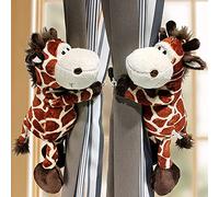 Lot de 2 embrasses de rideaux en forme d'animal de dessin animé - Sangle à boucle à longue queue de singe et raton laveur - Accessoires de décoration de chambre d'enfant (D)