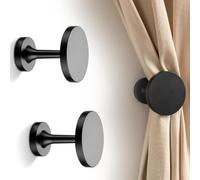 Lot de 2 embrasses de rideaux en métal pour usage domestique conçues pour sécuriser les rideaux légers avec alliage de fer solide et design classique (noir)