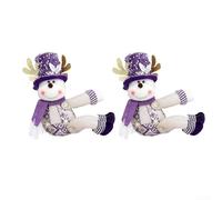 Lot de 2 embrasses de rideaux festives en forme de bonhomme de neige rehaussées de paillettes pour la maison et la vente au détail (C)