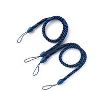 Lot de 2 embrasses de rideaux pour hôtel, salon, chambre à coucher, rideaux décoratifs en corde ondulée, bleu foncé