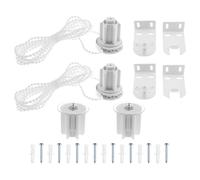 Lot de 2 embrayages pour store enrouleur avec support en métal et chaîne à billes pour store enrouleur de 38 mm de diamètre intérieur en aluminium Blanc