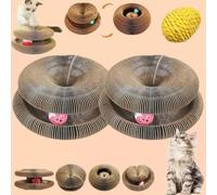 Lot de 2 émerillons tourbillons pour chat - Orgue magique - Planche à gratter pour chat garçon et chat - Tapis à gratter interactif avec balle (2 pièces)