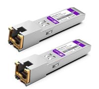 Lot de 2 émetteurs-récepteurs 1000BASE-T SFP vers RJ45, module SFP en cuivre 1,25 G vers Ethernet mini-GBIC compatible avec Ubiquiti UniFi UF-RJ45-1G / UACC-CM-RJ45-1G et plus encore