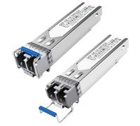 Lot de 2 émetteurs-récepteurs monomode SFP LC 1,25 G 1000Base-LX (SMF, 1310 nm, 20 km, DDM) - Compatible avec Cisco GLC-LH-SMD, Ubiquiti UniFi, Meraki, Fortinet, Mikrotik, TP-Link, Netgear, Aruba et