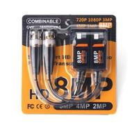 Lot de 2 émetteurs vidéo HD à paire torsadée 8 MP pour transmission balun CVI/AHD/TVI/CVBS, caméra de vidéosurveillance passive vers DVR sur câble Cat5e/Cat6