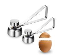 Lot de 2 emporte-pièces en acier inoxydable pour œufs crus, mous et durs (petit et grand)