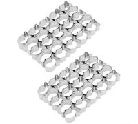 Lot de 2 emporte-pièces en forme de poisson avec 25 cavités en forme de poisson rouge en acier inoxydable pour la cuisson et la préparation des aliments avec nettoyage en douceur