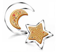 Lot de 2 emporte-pièces en forme d'étoile et de lune en acier inoxydable pour sandwichs, fondants et beignets, idéal pour le petit-déjeuner des enfants