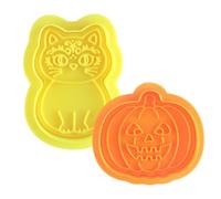 Lot de 2 emporte-pièces Halloween en forme de chat et 3D | Formes mignonnes que les petites mains adorent, appuyez sur les détails propres en quelques secondes