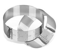 FM Professional 21601 cercle de cuisine, emporte pièce rond, moule à pain, moule brioche, emporte-pièce burger, cercle pâtisserie réglable, Acier inoxydable, 4 cm de haut et 9 à 11,7 cm