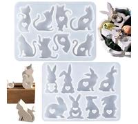 Lot de 2 emporte-pièces réutilisables flexibles à faire soi-même, en silicone 3D pour lapin, pour savon, résine époxy, décoration maison, projets artistiques