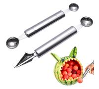 Lot de 2 emporte-pièces sphériques et outil de sculpture | Cuillère à melon en acier inoxydable - Pour différents fruits - Extracteur de graines - Outil de cuisine DIY