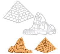 lot de 2 emporte-pièces sur le thème de la pyramide (motifs: grande pyramide et sphinx), 2 pièces