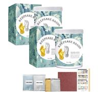 Lot de 2 empreintes de plâtre 3D pour bébé - Avec papier de verre - Pour souvenirs de bébé, anniversaire de mariage, fiançailles, Saint-Valentin