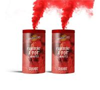 Lot de 2 en Pot 2 MINUTES couleur Rouge - Allumage à , durée 120 secondes, couleur à pRouge