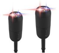 Lot de 2 Enceinte extérieure 10W, RVB, IPX5 - Rechargeable USB - A poser OU A planter - Interconnectable