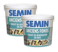 Lot de 2 enduits de rénovation pour les supports irréguliers Anciens Fonds Semin - intérieur-extérieur - seau de 1,5 kg