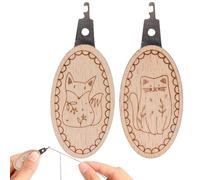 Lot de 2 enfile-aiguilles à coudre à la main avec motif animal - Outil de matelassage et de bricolage simple pour les parents, grands-parents et conjoints