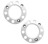 Lot de 2 enjoliveurs de boulons de roue universels pour camion - Enjoliveurs de roue - Garnitures de roue - Remorque - Poli haute brillance - En plastique - Gris - 57,15 cm