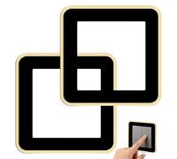 Lot de 2 enjoliveurs d'interrupteur en acrylique pour interrupteurs UK 86 x 86 mm - Autocollant noir - Plaque murale décorative pour la maison et le bureau