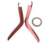 Lot de 2 enjoliveurs pour panneau de changement de vitesse Civic - Moulure intérieure en fibre de carbone ABS - Conduite à gauche - Cadre de console centrale (rouge)