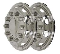 Lot de 2 enjoliveurs universels de 22,5" avec cache-écrous de roue - bombés - essieu avant pour camion