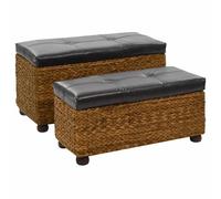 vidaXL Ensemble de banc Jacinthe d'eau - Lot de 2 - Gris