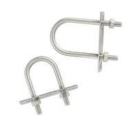 Lot de 2 ensembles de colliers de serrage carrés à angle droit en acier inoxydable 304 avec boulon en forme de U et vis M6/M8/M10 (M8 x 80 x 200) - Durable et résistant à la corrosion