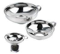 Lot de 2 entonnoirs à confiture en acier inoxydable - Largeur d'ouverture : 38 mm et 54 mm - Entonnoir de remplissage - Poli brillant - Avec anse - Pour confiture, épices, huile, haricots