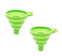 Lot de 2 entonnoirs colorés en silicone universel for moteur, lave-liquides, vidange d'huile ou d'essence, pliables, for voiture et usage domestique Pour Huile, BièRe, Transfert De Liquides(Green2Pcs)