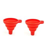 Lot de 2 entonnoirs colorés en silicone universel for moteur, lave-liquides, vidange d'huile ou d'essence, pliables, for voiture et usage domestique Pour Huile, BièRe, Transfert De Liquides(Red2Pcs)