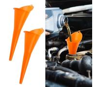 Lot de 2 entonnoirs longs en plastique pour voiture et moto, bec de remplissage d'huile, entonnoir flexible pour diesel/essence, 29 cm, orange