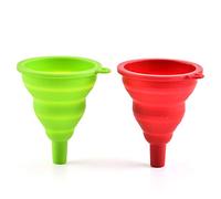 Lot de 2 entonnoirs pliables en silicone pour transfert de liquide et de poudre dans une bouteille, 100 % sans BPA