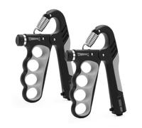 Lot de 2 entraîneurs de force de préhension, de 5 à 100 kg, réglables, pour avant-bras, doigts avec fonction de comptage, renforts de poignet pour doigts, mains et avant-bras