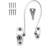 Lot de 2 entrebâilleurs de câble de fenêtre en UPVC avec vis, loquet de sécurité pour enfants avec clés, parfait pour les applications publiques et commerciales, blanc