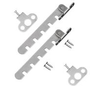 Lot de 2 entrebâilleurs de fenêtre à battant à position réglable, régulateur d'inclinaison pour fenêtres, convient pour fenêtre ou porte en bois/métal, acier inoxydable - 5 emplacements (10 cm