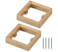 Lot de 2 entretoises carrées 1 gang de 20 mm de profondeur pour boîte électrique ABS PC avec 4 vis blanc, gris, or, installation rapide, large application pour la maison et le bureau (blanc)