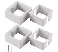 Lot de 2 entretoises carrées, 1 rallonge de boîte électrique, matériau PC résistant à la chaleur, bord lisse, installation sûre, finition blanche pour réparation à domicile (40 mm)