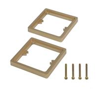 Lot de 2 entretoises carrées de 10 mm avec plaque de cadre et 4 vis pour une meilleure profondeur de montage dans les installations de prises électriques (doré)