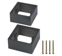 Lot de 2 entretoises de prise unique de 40 mm de profondeur, boîte d'extension carrée pour plaque de couvercle d'interrupteur, rehausseur de prise électrique ABS avec vis, blanc/gris/doré (gris)