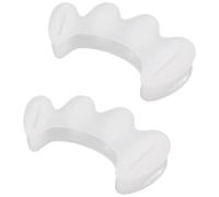 Lot de 2 entretoises d'orteils en gel pour orteils qui se chevauchent, correcteurs d'orteils blancs avec design à trois boucles, correcteur d'hallux valgus et d'oignon, 7,6 cm de long, séparateurs
