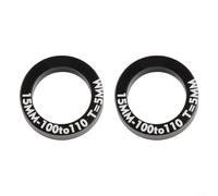 Lot de 2 entretoises en aluminium pour moyeux de vélo de 18, 9 x 3 mm et 21 x 5 mm, support de 100 mm à 110 mm et 142 mm à 148 mm (5 mm noir)