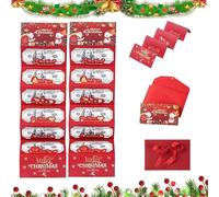 Lot de 2 enveloppes de Noël pour argent liquide, avec 6 compartiments, pliables, décoration de vacances pour pères, mères, parents, organisateurs d'événements, femmes, hommes